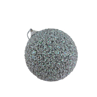 SILVER GLITTER BALL - 10CM