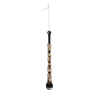 SILVER BEADED RAINDROP 13.5CM - GLASS