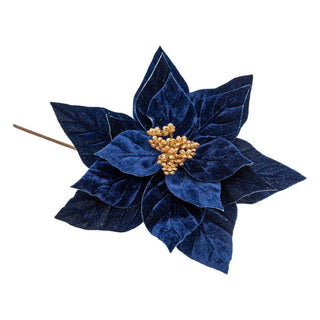 MIDNIGHT BLUE VELOUR POINSETTIA