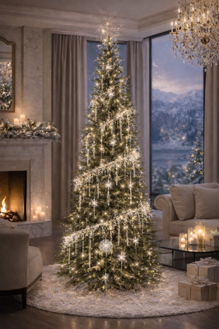 FLOATING ICICLE SPIRAL TREE LIGHT SET