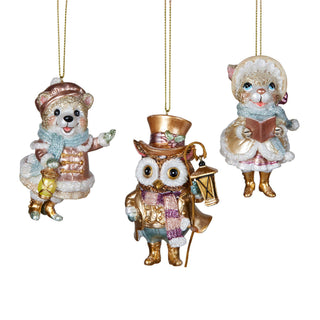 VICTORIAN ANIMALS CHRISTMAS ORNAMENTS - 3 VARIANTS