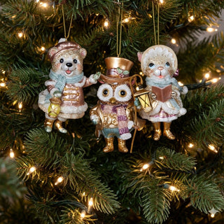 VICTORIAN ANIMALS CHRISTMAS ORNAMENTS - 3 VARIANTS
