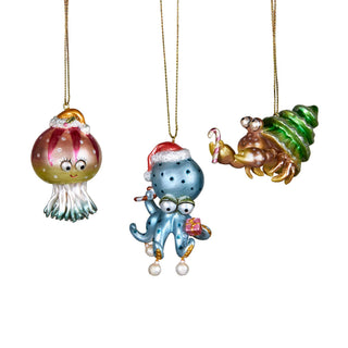 SEA ANIMALS TREE DECORATIONS - JELLY FISH, OCTOPUS, CRAB