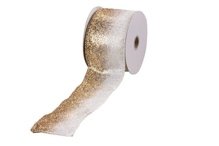 GOLD TO WHITE GLITTER RIBBON