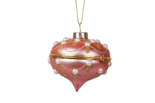 PALE PINK GLASS JEWEL BOX
