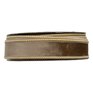 DARK CHAMPAGNE VELVET RIBBON - 25MM