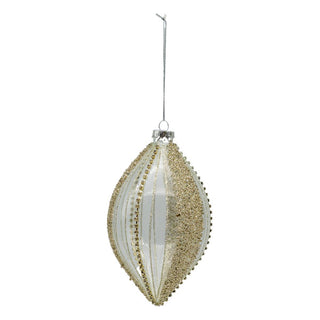 SILVER ENCRUSTED LONG DROP - GLASS