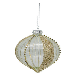 SILVER ENCRUSTED DROP - GLASS