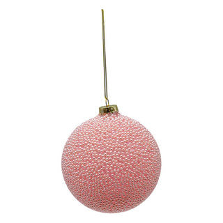 PALE PINK BEADED BALL - GLASS