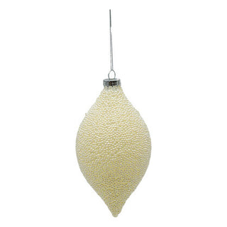 CREAM BEADED LONG DROP - GLASS