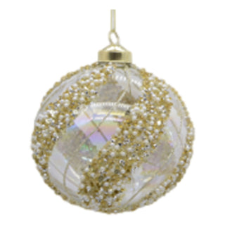 CLEAR GOLD ENCRUSTED BALL - GLASS