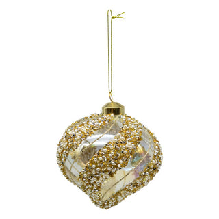 CLEAR GOLD ENCRUSTED DROP - GLASS
