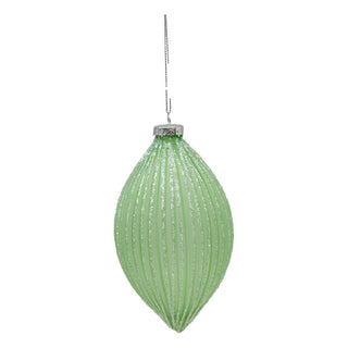 MINT LINED GLITTER LONG DROP - GLASS