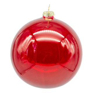 RED TRANSPARENT BALL 15CM - GLASS