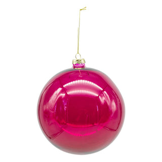 CRANBERRY TRANSPARENT BALL 15CM - GLASS