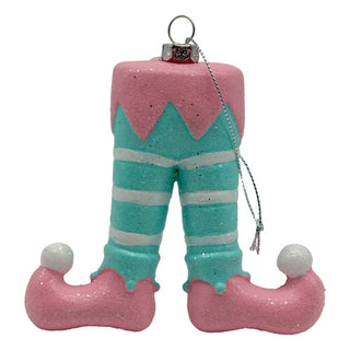 ELF LEGS PINK BLUE HANGING ORNAMENT