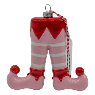 ELF LEGS PINK RED HANGING ORNAMENT