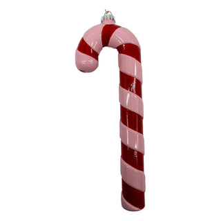PINK RED CANDY CANE HANGING ORNAMENT