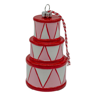 PINK RED DRUM SET HANGING ORNAMENT