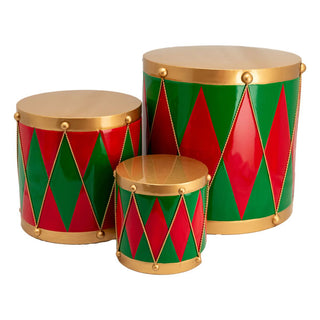 RED GREEN DRUM - SET OF 3
