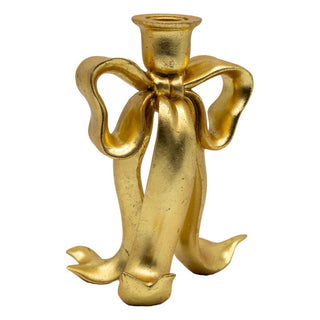 GOLD BOW CANDLE HOLDER - 2 VARIANTS