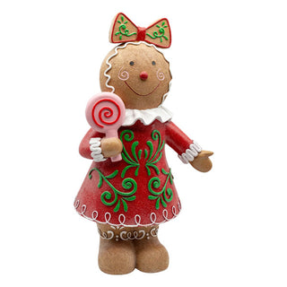 GINGERBREAD GIRL WITH LOLLIPOP  - 58.5CM