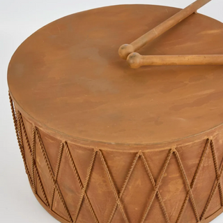 RUSTY DRUM WITH STICKS - SMALL