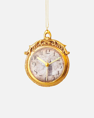 CHRISTMAS POCKET WATCH ORNAMENT GOLD 10CM