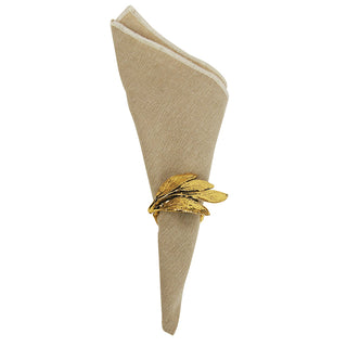 GOLD BAYLEAF NAPKIN HOLDERS - 4 PACK