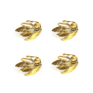 GOLD BAYLEAF NAPKIN HOLDERS - 4 PACK