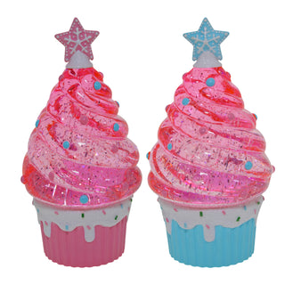 CUPCAKE CHRISTMAS TREE GLITTER GLOBE