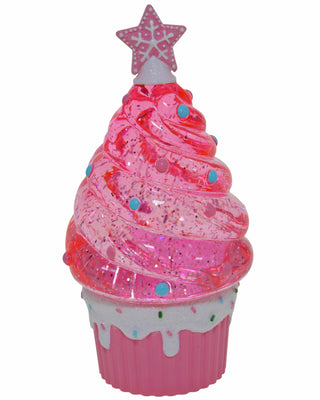 CUPCAKE CHRISTMAS TREE GLITTER GLOBE