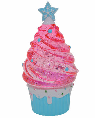 CUPCAKE CHRISTMAS TREE GLITTER GLOBE
