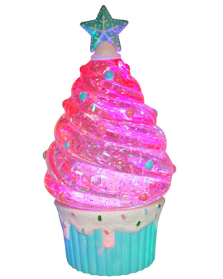 CUPCAKE CHRISTMAS TREE GLITTER GLOBE