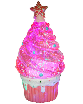 CUPCAKE CHRISTMAS TREE GLITTER GLOBE