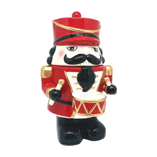 CERAMIC RED NUTCRACKER JAR