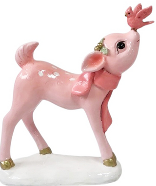 PINK STANDING DEER - 16CM