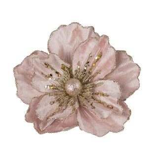 PINK MAGNOLIA WITH CHAMPAGNE CENTRE  - CLIP ON