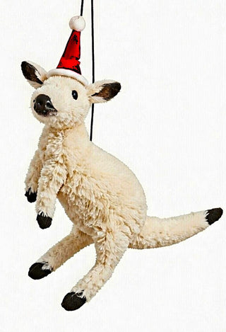 AUSSIE CHRISTMAS HANGING ORNAMENT - KANGAROO WHITE 7-9 CM