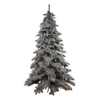 FLOCKED PINE SNOW TREE W/6670 LED 215CM