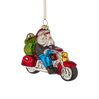 MOTORCYCLING SANTA - GLASS