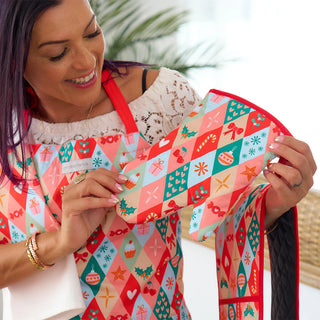 APRON - COTTON - CHRISTMAS HARLEQUIN