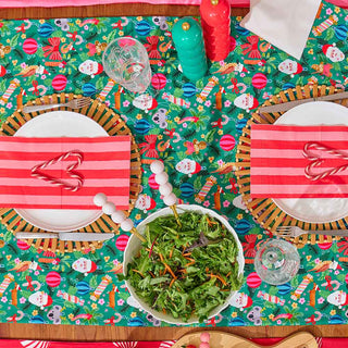 COTTEN TABLE CLOTH - DECK THE PALMS - 140CM x 240CM