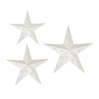 METAL STARS S/3 - WHITE