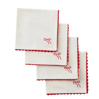 EMBROIDERED BOW NAPKIN - SET OF 4