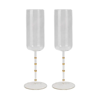 HUDSON GLASS FLUTE GOLD - SET OF 2