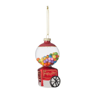POPCORN CART ORNAMENT - GLASS