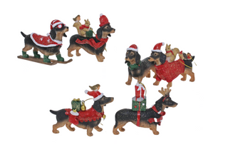 CHRISTMAS DACHSHUND HANGING ORNAMENT - 6 VARIANTS