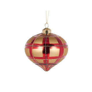 TARTAN BOW ONION BAUBLE