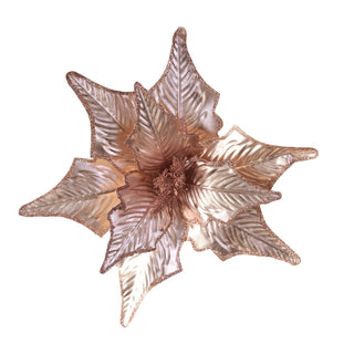 PINK SHINY POINSETTIA - CLIP ON